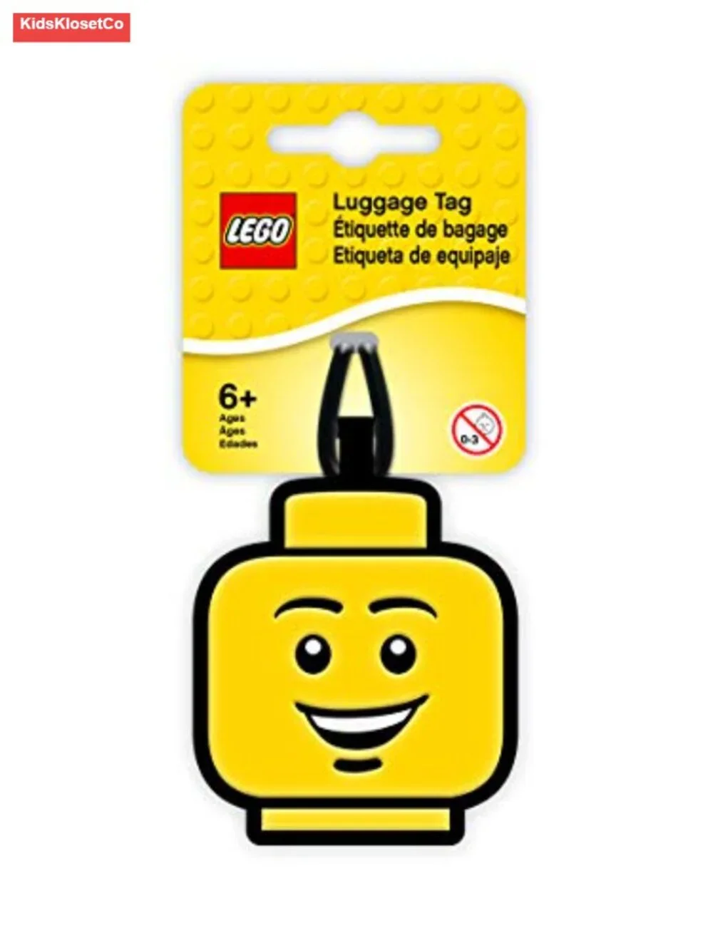 LEGO Minifigure Silicone Luggage Tag Backpack Charm Yellow